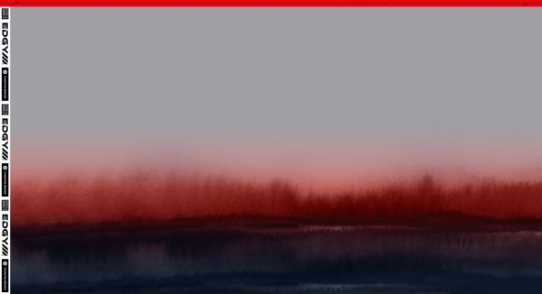 French Terry Panel Kombi Rot ca. 80 cm Sunset Serie by Thorsten Berger von Swafing